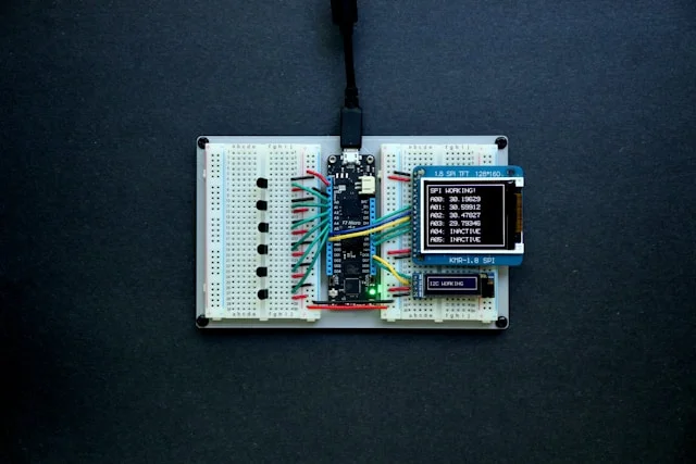 Prototype sensor circuit assembled on a breadboard
